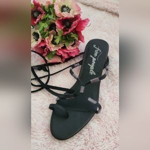 Free People Black Strappy Hermosa Sandals
